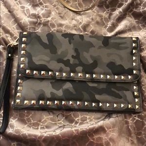 Never worn studded camo clutch